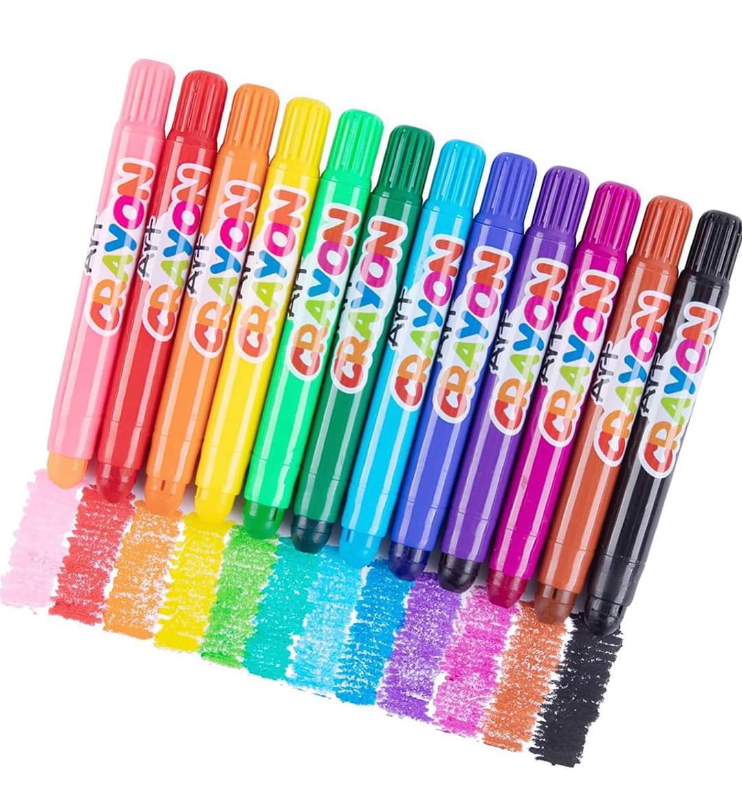 Silky Crayon 12-Pack | Vibrant & Safe for Kids | Art Fun