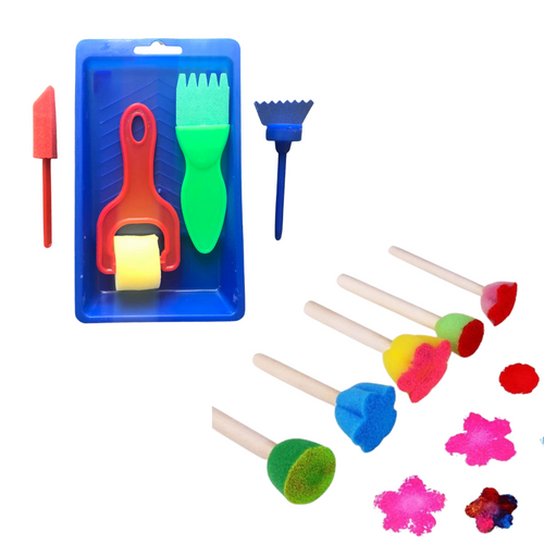 Assorted Brush Set with Paint Tray