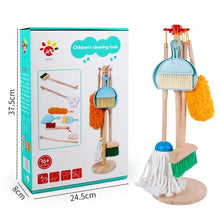 Load image into Gallery viewer, Kid&#39;s Wooden Cleaning Set